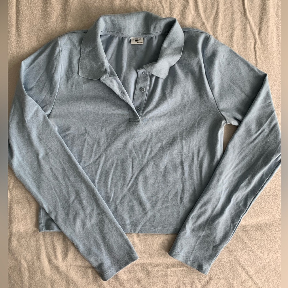 Baby blue colored shirt. Sunday Best from aritzia. Size large.